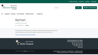 
                            5. MyChart | Pulmonary Medicine at St. Marks - St Marks Patient Portal