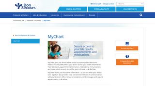 
                            4. MyChart | Richmond, VA | Bon Secours Health System - Mechanicsville Medical Center Portal