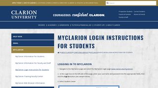 
                            5. MyClarion Login Instructions for Students - Clarion University - Clarion Email Portal
