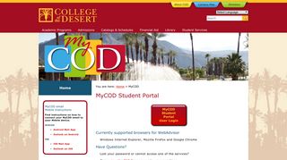 MyCOD - College of the Desert - College Of Dupage Portal