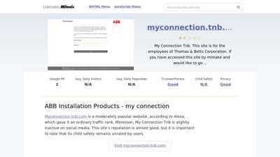 Myconnection.tnb.com website. ABB Installation Products ...