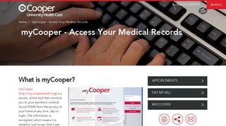 
                            2. myCooper - Access Your Medical Records | Cooper University ... - Cooper Health Portal