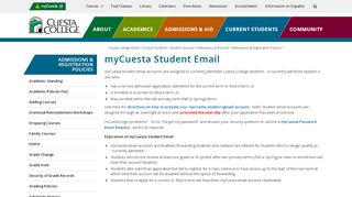 
                            3. myCuesta Student Email - Cuesta College - My Cuesta College Portal