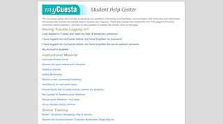 
                            6. MyCuesta Student Help Center - My Cuesta College Portal