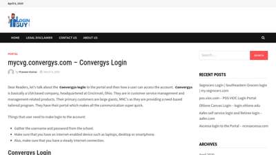 mycvg.convergys.com - Convergys Login - Loginguy.com