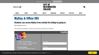 
                            8. MyDay & Office 365 - City of Westminster College - Westminster University Login Portal