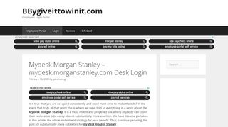 
                            4. Mydesk Morgan Stanley - mydesk.morganstanley.com Desk ... - Morgan Stanley Remote Portal