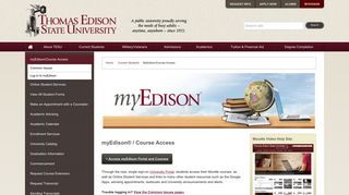 myEdison Course Access | Current ... - Thomas Edison State University - My Edison Portal Login