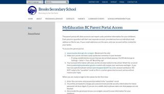
                            2. MyEducation BC Parent Portal Access - Brooks Secondary School - Sd47 Portal Sign In