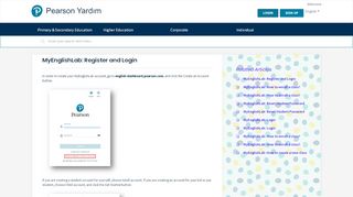 
                            9. MyEnglishLab: Register and Login : Pearson Yardım - Myenglishlab Northstar Portal
