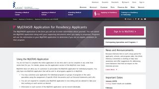 
                            2. MyERAS® Application for Residency Applicants - Myeras Sign In
