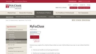 MyFoxChase  Fox Chase Cancer Center - Philadelphia, PA