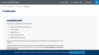 
                            4. MyGlasgow - IT Services - SharePoint - University of Glasgow - Sharepoint Portal Glasgow