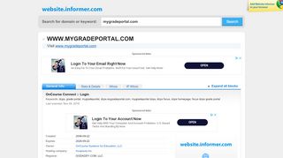 
mygradeportal.com at WI. OnCourse Connect :: Login
