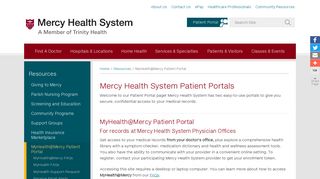 
                            3. MyHealth@Mercy patient portal - Mercy Health System - Westshore Family Medicine Portal