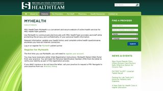 MyHealth - HealthTeam - Michigan State University - MSU HealthTeam - Olin Health Center Portal