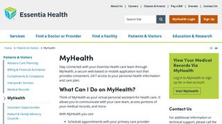 
                            2. MyHealth Online Patient Portal | Essentia Health | MN, ND, WI - Essentia Health Portal
