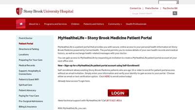 
                            10. MyHealtheLife - Stony Brook Medicine Patient Portal ...
