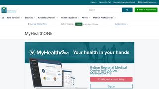 
                            1. MyHealthONE Patient Portal - Belton Regional Medical Center - Belton Regional Medical Center Patient Portal