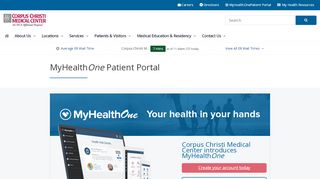 
                            1. MyHealthONE Patient Portal | Corpus Christi Medical Center - Coastal Bend Womens Center Patient Portal
