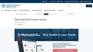 MyHealthONE Patient Portal | Gulf Coast Regional Medical Center - Gulf Coast Medical Center Patient Portal