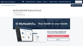 
                            2. MyHealthONE Patient Portal | HCA Houston Healthcare - North Cypress Medical Center Patient Portal