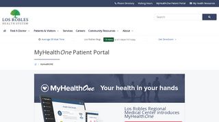
MyHealthONE Patient Portal | Los Robles Regional Medical Center
