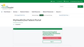 MyHealthONE Patient Portal | Memorial Hospital - Memorial Hospital Patient Portal Portal