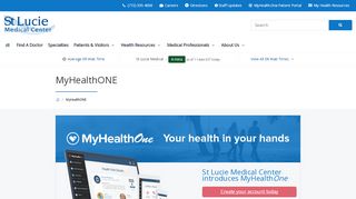 
                            1. MyHealthONE Patient Portal | St. Lucie Medical Center | Port St. Lucie ... - St Lucie Medical Center Patient Portal