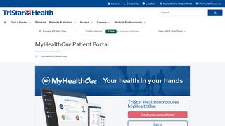MyHealthONE Patient Portal | TriStar Health - Tristar Health Portal