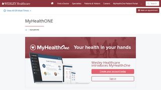 MyHealthOne Patient Portal - Wesley Medical Center - Wesley Portal Portal