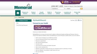 MyHealthRecord | Memorial Hospital at Gulfport - Memorial Hospital Patient Portal Portal