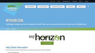 
                            1. myHorizon | BE READY - Lethbridge College - My Horizon Portal