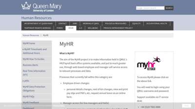 MyHR - Human Resources - hr.qmul.ac.uk