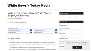 
                            8. myhr.savers.com - Savers Thrift Stores Employee Services - Savers Hr Portal