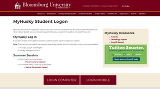MyHusky Student Logon  intranet.bloomu.edu