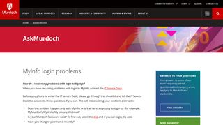 
                            8. MyInfo login problems - AskMurdoch - Lms Murdoch Student Portal