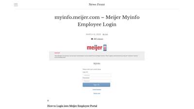 myinfo.meijer.com - Meijer Myinfo Employee Login - News Front