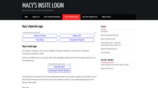 MyInsite - Macy's My Insite Portal Login | Macys Insite ... - Www Employeeconnection Net Macys Insite Portal