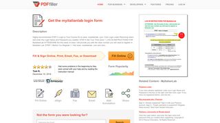 
                            6. Myitalianlab - Fill Online, Printable, Fillable, Blank | PDFfiller