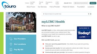 myLCMC Health - Touro Infirmary - Crescent City Physicians Patient Portal