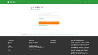 
                            6. MyLife.com - Login - Mylife Email Portal