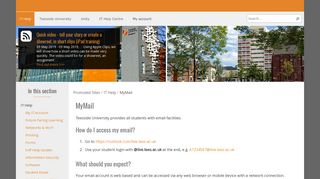 MyMail - Teesside University - Teesside Uni Portal
