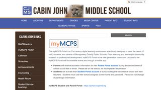 
                            1. myMCPS Portal | Cabin John MS - Montgomery County Public - Mcps Portal Student Login