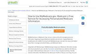 
                            6. MyMedicare.gov: Medicare's Free Online Service for ... - Mymedicare Gov Portal In