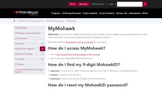 
                            4. MyMohawk | Mohawk College - Mohawkcollege Portal