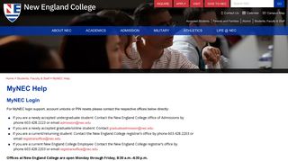 
MyNEC Help | New England College
