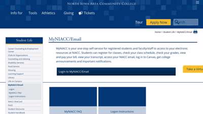 
                            2. MyNIACC/Email - North Iowa Area Community College