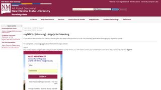 
                            7. myNMSU (Housing) - Apply for Housing - Mynmsu Housing Portal