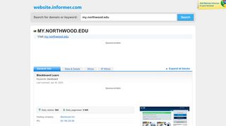 
                            9. my.northwood.edu at WI. Blackboard Learn - Website Informer - My Northwood Edu Blackboard Portal
